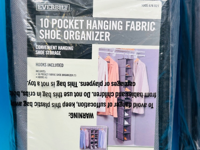 Photo 1 of 593475… 2 Everbuilt 10 pocket hanging fabric shoe organizers 