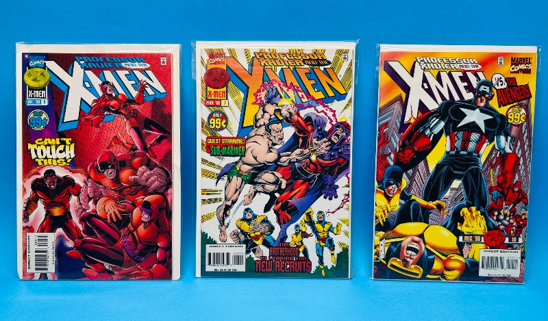 Photo 1 of 593490…3 X-men comics in plastic sleeves 