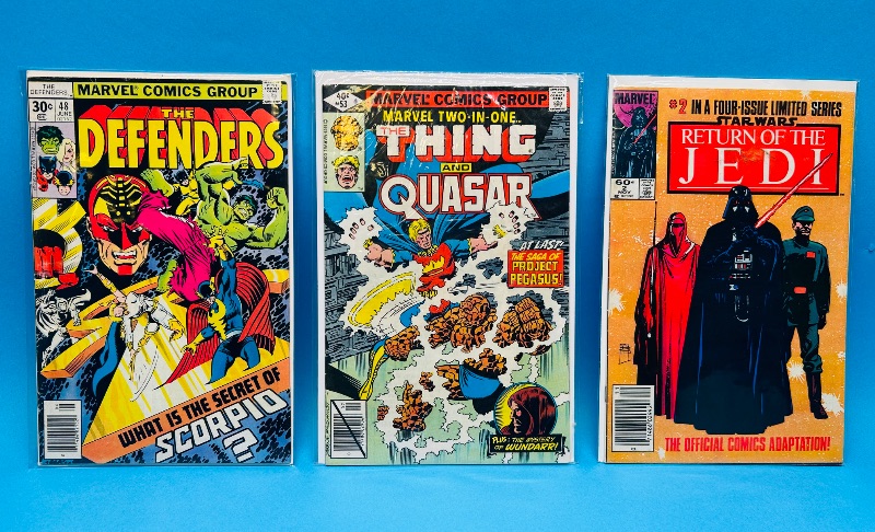 Photo 1 of 593492…3 vintage comics in plastic sleeves 