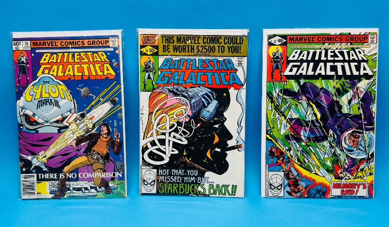 Photo 1 of 593500…vintage Battlestar Galactica comics in plastic sleeves 
