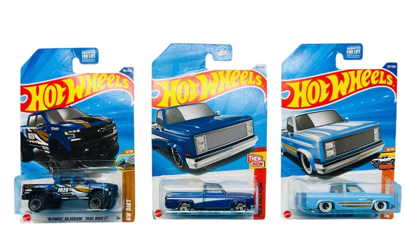 Photo 1 of 593523…3  hot wheels die cast Silverado trucks 