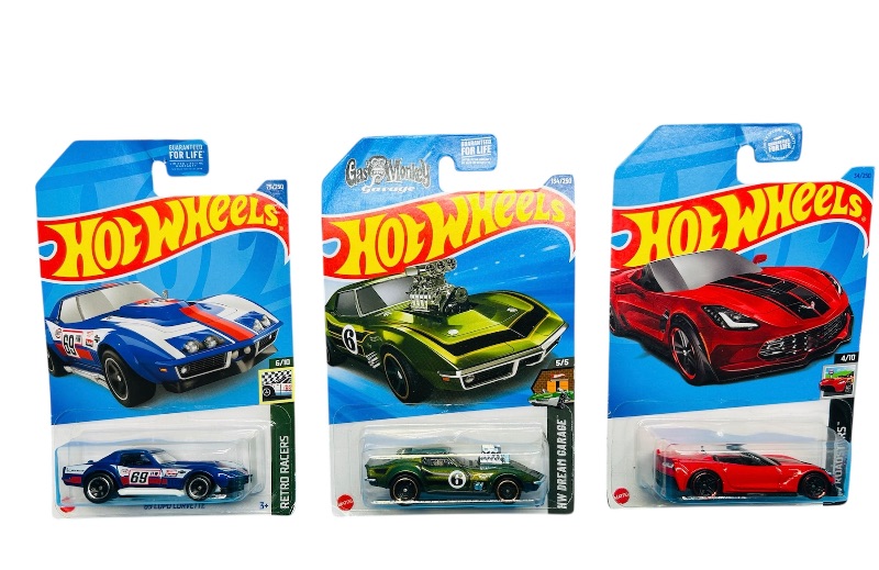 Photo 1 of 593525…3  hot wheels die cast  Corvette cars 