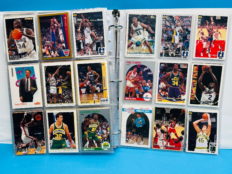 Photo 1 of 593532… final sale no returns/refunds-360 mixed basketball cards in binder 