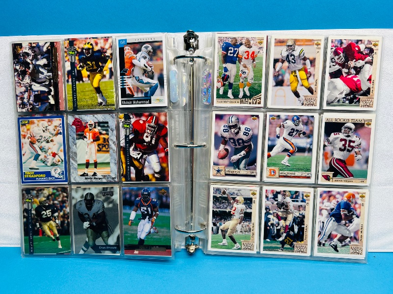 Photo 1 of 593533…  final sale no returns/refunds-396 mixed football cards in binder 