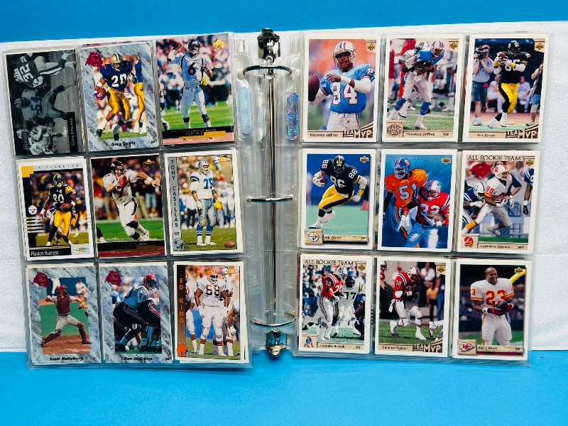 Photo 1 of 593533…  final sale no returns/refunds-396 mixed football cards in binder 