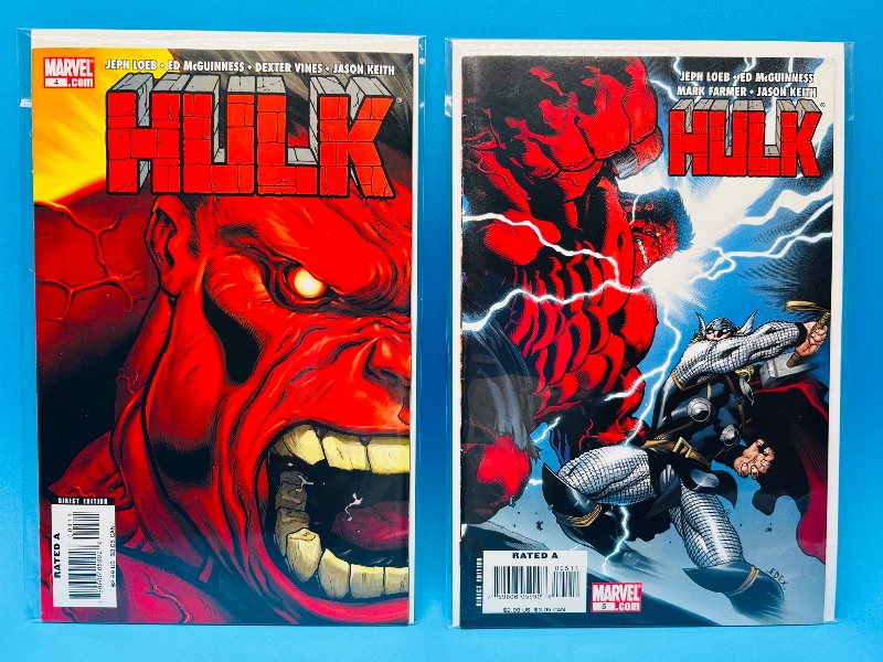 Photo 1 of 593540…Hulk #4 and #5 comics in plastic sleeves 