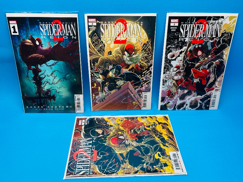 Photo 1 of 593556…Spider-Man Reign #1-4 comics in plastic sleeves 