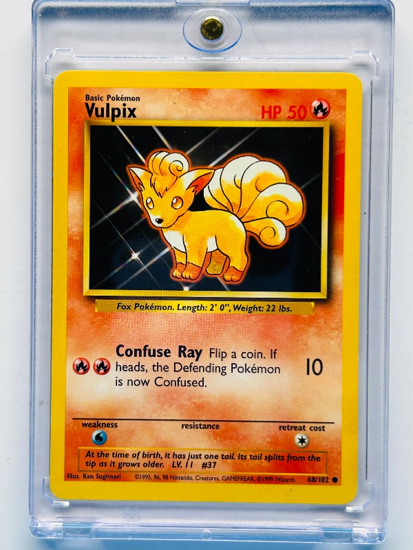 Photo 1 of 593563… Vulpix Pokémon card in hard plastic case