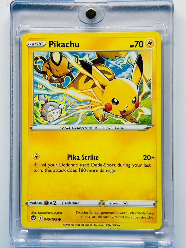 Photo 1 of 593564…Pikachu Pokémon card in hard plastic case