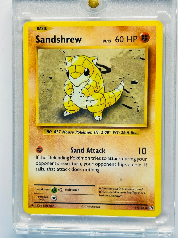 Photo 1 of 593569…Sandshrew Pokémon card in hard plastic case
