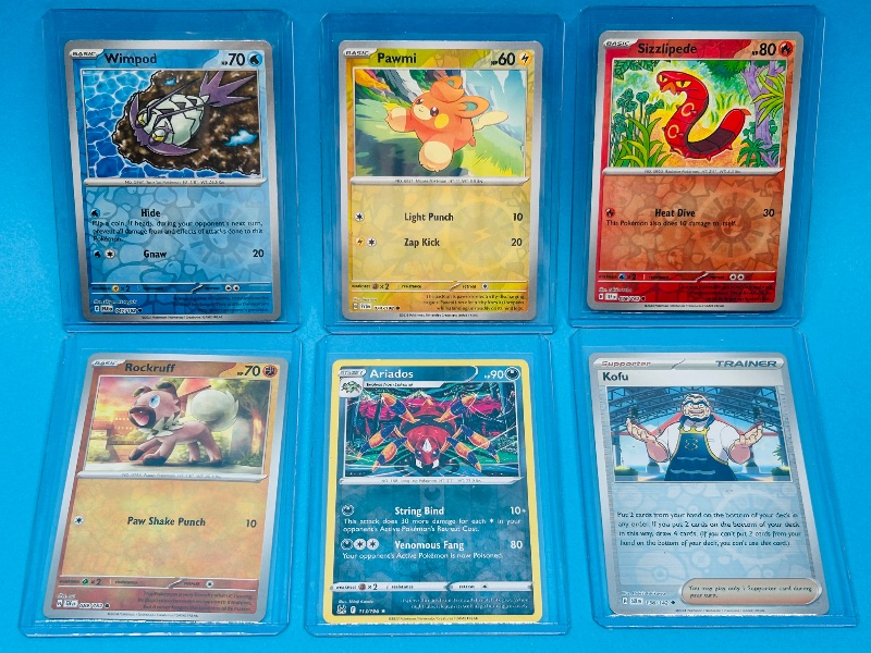 Photo 1 of 593573… 6 reverse holo Pokémon card in hard plastic sleeves 