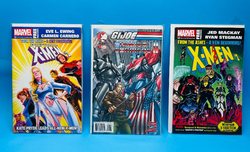 Photo 1 of 593578… 3 comics all no 1’s in plastic sleeves 