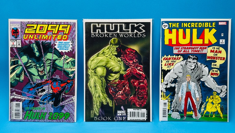 Photo 1 of 593582…3 Hulk comics all no 1’s in plastic sleeves 