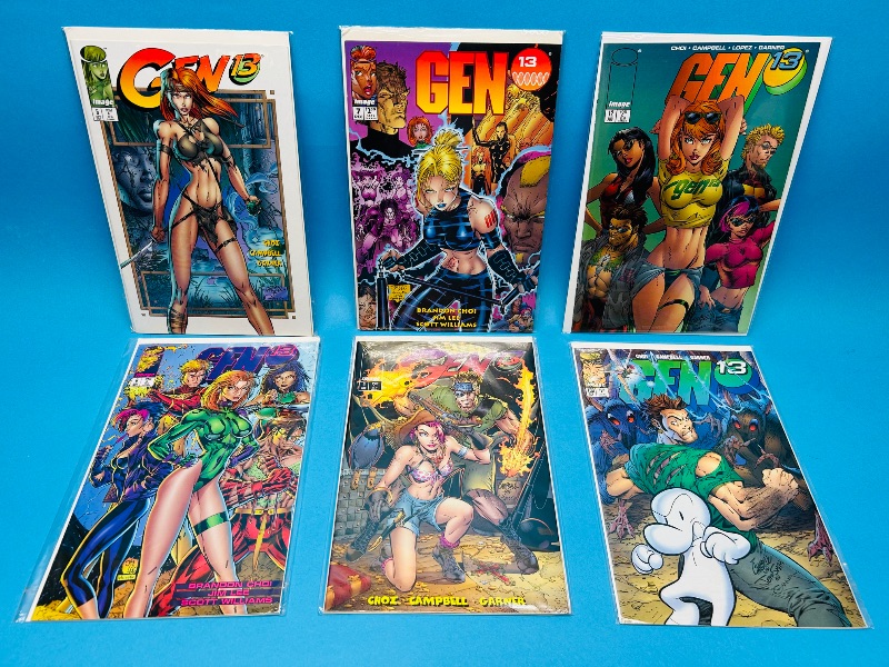 Photo 1 of 593621…6 Gen 13 comics in plastic sleeves 