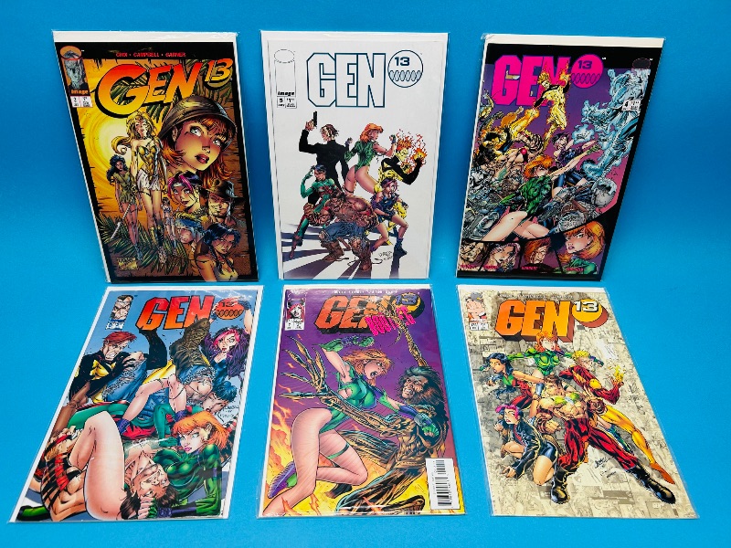Photo 1 of 593622…6 Gen 13 comics in plastic sleeves