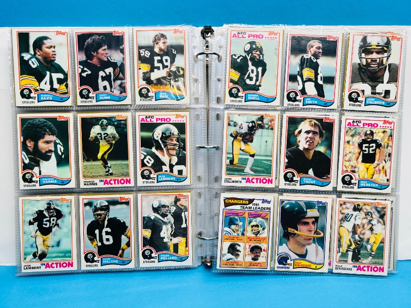 Photo 1 of 593628…final sale no return/refund-528 complete 1982 football card set in binder