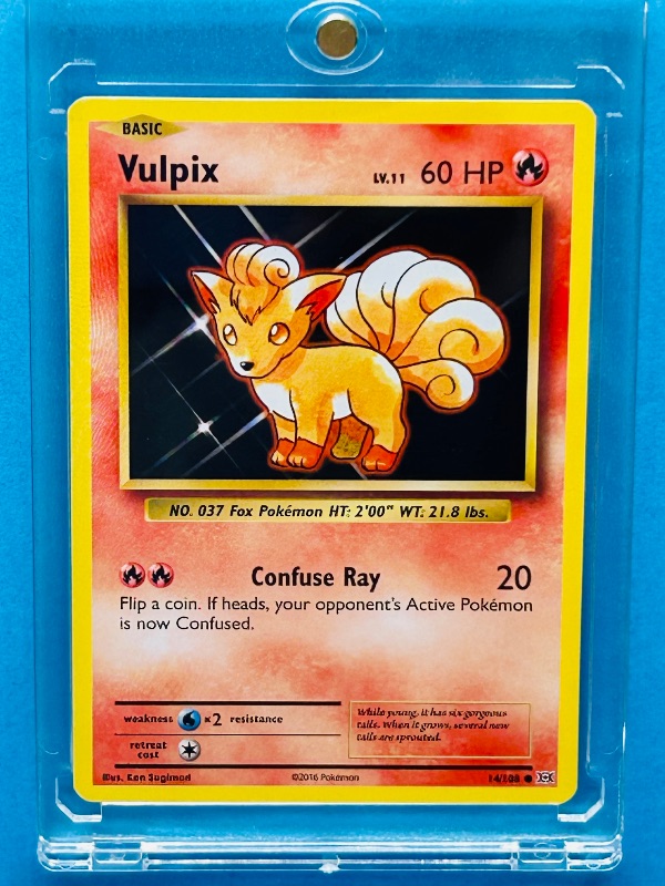 Photo 1 of 593638…Vulpix  Pokémon card in hard plastic case