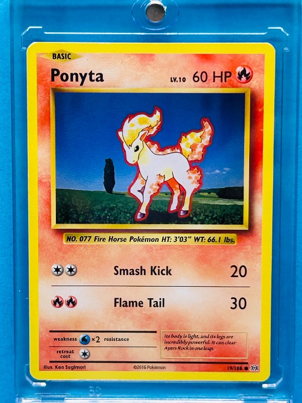 Photo 1 of 593639…Ponyta  Pokémon card in hard plastic case