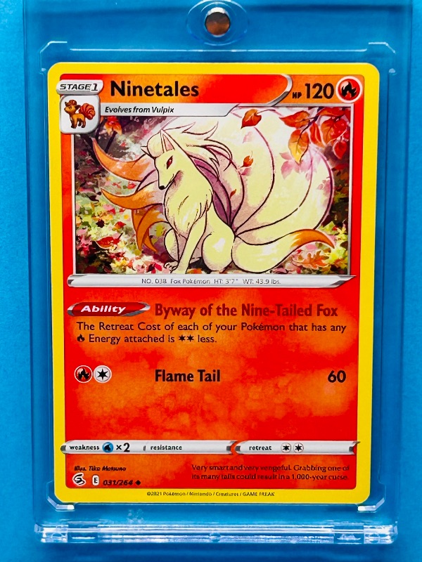 Photo 1 of 593641…Ninetales  Pokémon card in hard plastic case