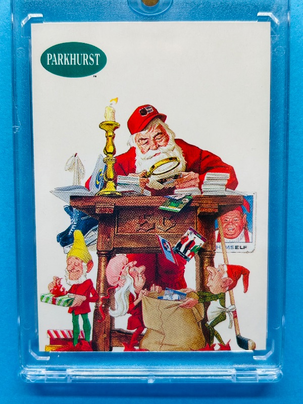 Photo 1 of 593645…Parkhurst NFL Pro Set Santa card in hard plastic case