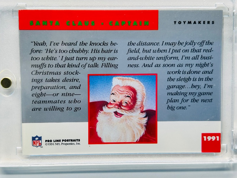Photo 1 of 593652…NFL Pro Line Santa Claus card in hard plastic case