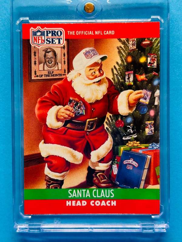 Photo 1 of 593653…NFL Pro Set Santa head coach card in hard plastic case