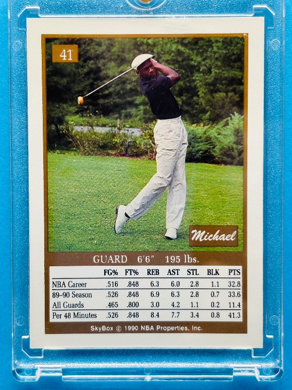 Photo 1 of 593656…Michael Jordan card 41 in hard plastic case