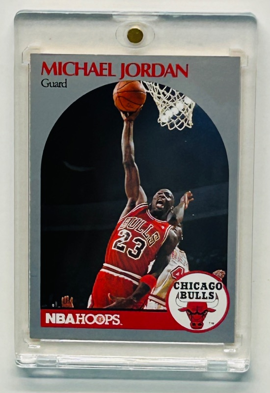Photo 1 of 593662…Michael Jordan card 65 in hard plastic case