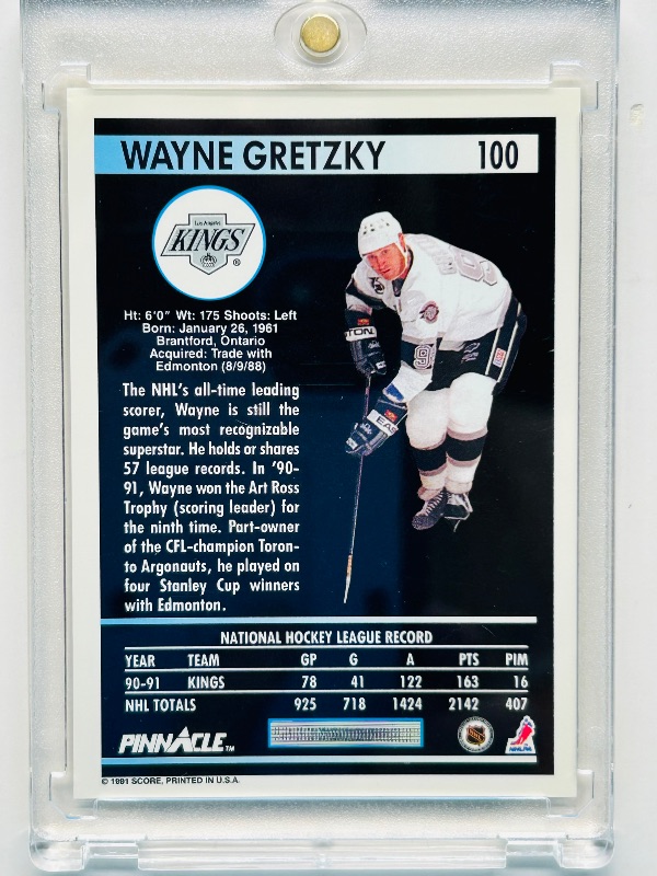 Photo 1 of 593665…Wayne Gretzky card 100 in hard plastic case

















































