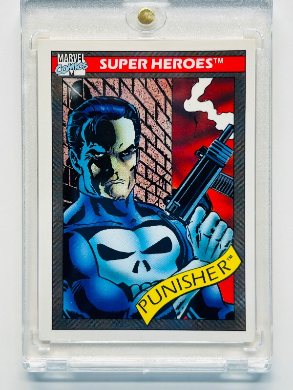 Photo 1 of 593671…Rookie Punisher  Marvel card in hard plastic case
