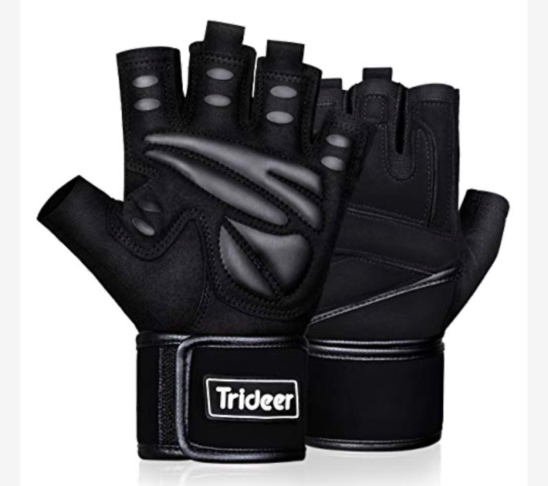 Photo 1 of 593695…Trideer size M men’s workout gloves with wrist wraps