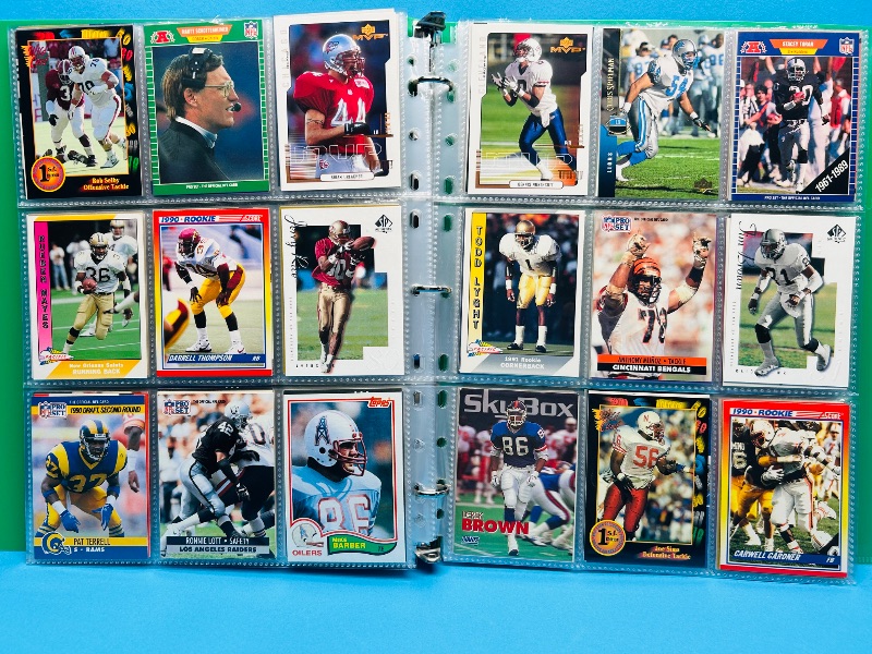 Photo 1 of 593701… final sale no return/refund- 270 mixed football cards in binder