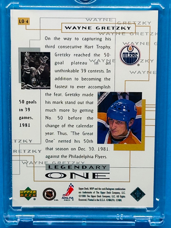 Photo 1 of 593712…Wayne Gretzky MVP card LO-4 in hard plastic case