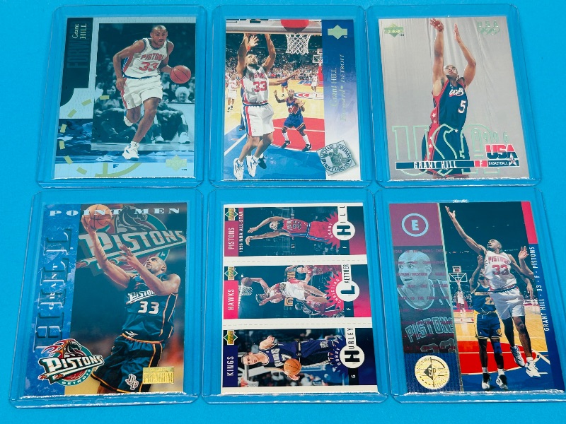 Photo 1 of 593722…6 Grant Hill cards in hard plastic sleeves 