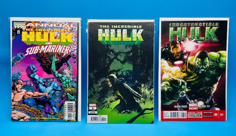 Photo 1 of 593733…3 Hulk comics in plastic sleeves