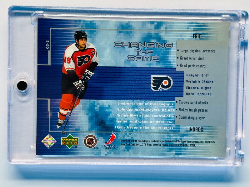 Photo 1 of 593740…hologram Eric  Lindros  card CG-2 in hard plastic case