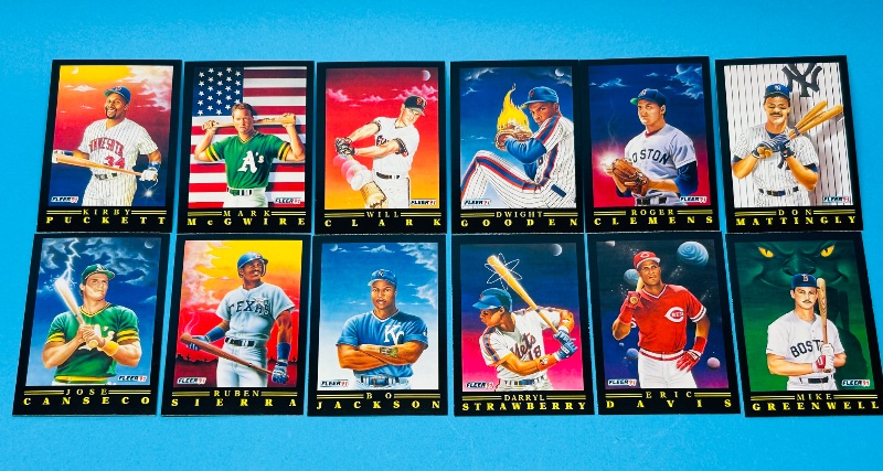 Photo 1 of 593741…1-12 Fleer baseball card set in case