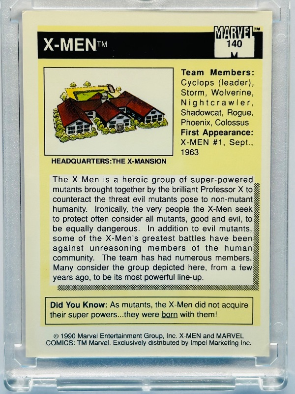 Photo 1 of 593742…Marvel X-men team picture card in hard plastic case