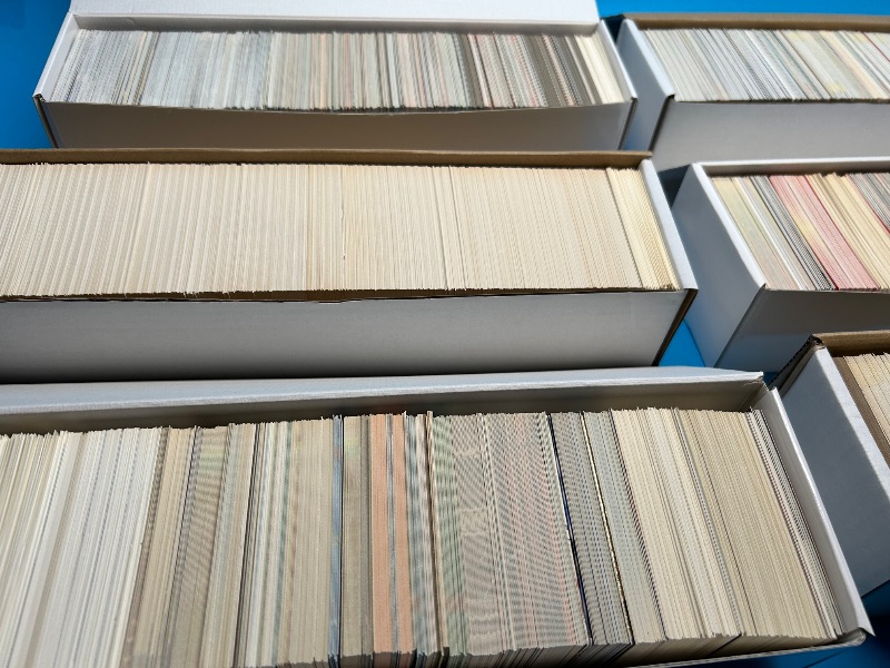 Photo 1 of 593751…final sale no return/refund-thousands of mixed sports cards in boxes- mostly baseball and football
