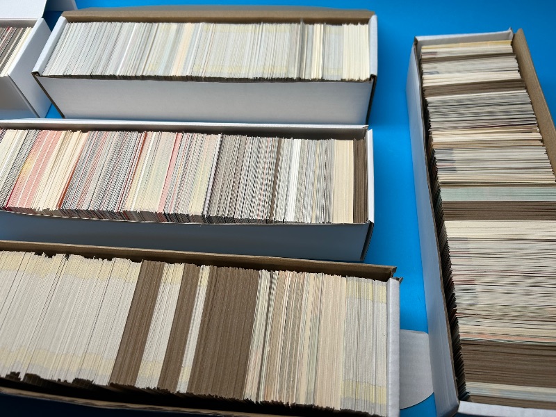 Photo 1 of 593751…final sale no return/refund-thousands of mixed sports cards in boxes- mostly baseball and football