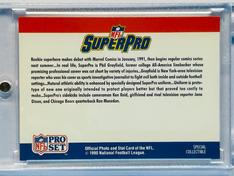 Photo 1 of 593754…NFL Pro Set Superpro collectible card in hard plastic case