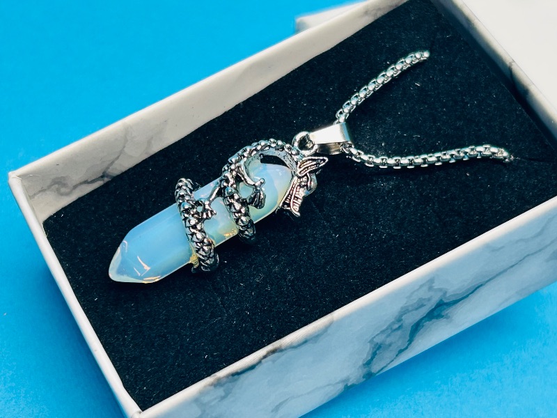 View 1 of 593788… dragon pendant on 19”  chain in gift box