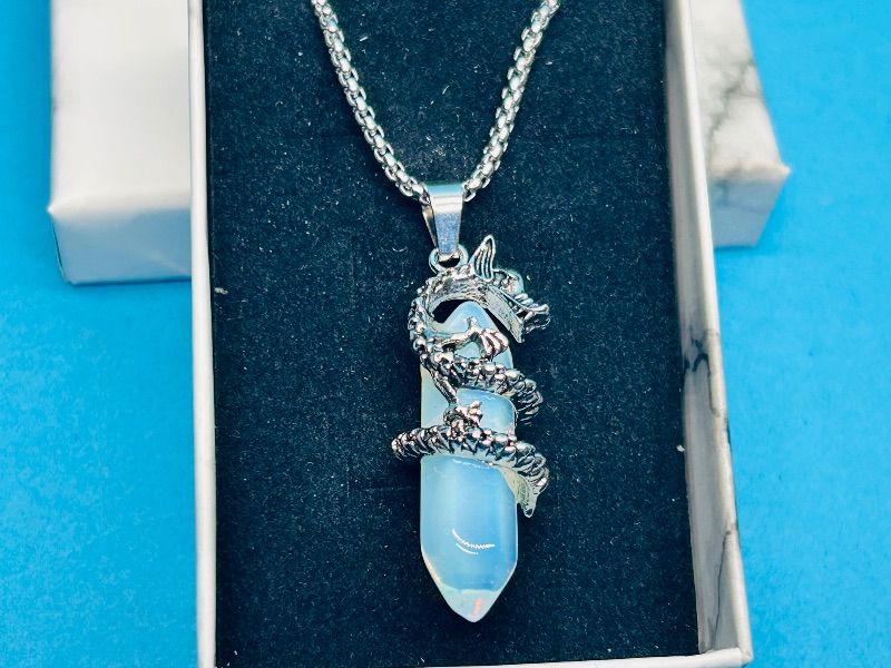 View 2 of 593788… dragon pendant on 19”  chain in gift box