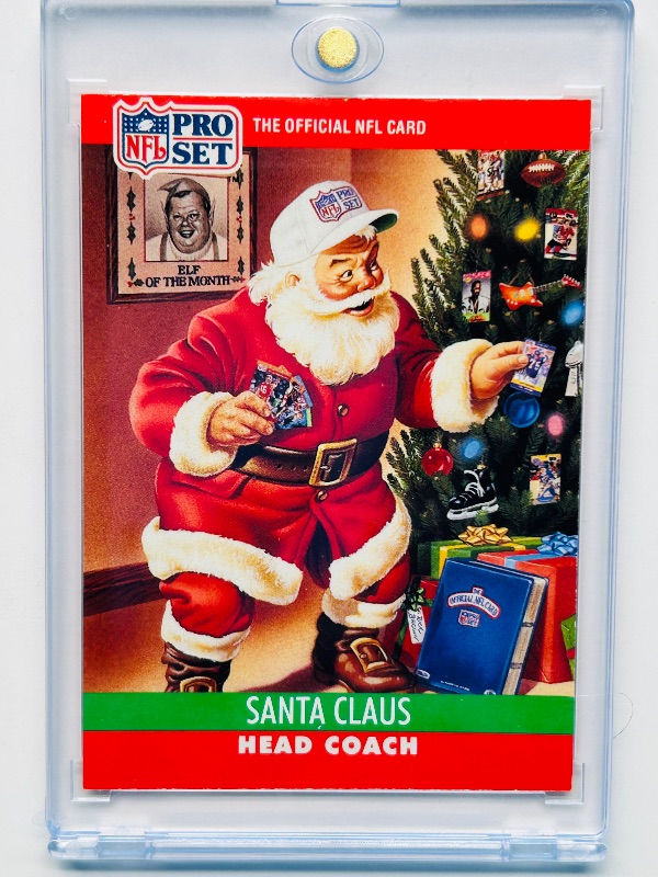 Photo 1 of 593807… NFL Pro Set Santa head coach card in hard plastic case