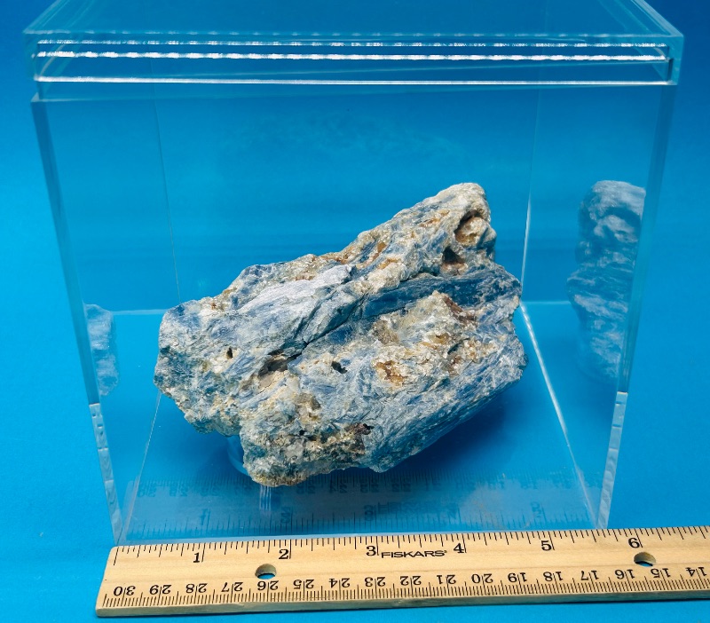 Photo 1 of 593827…large blue kyanite cluster in 6 x 6” case