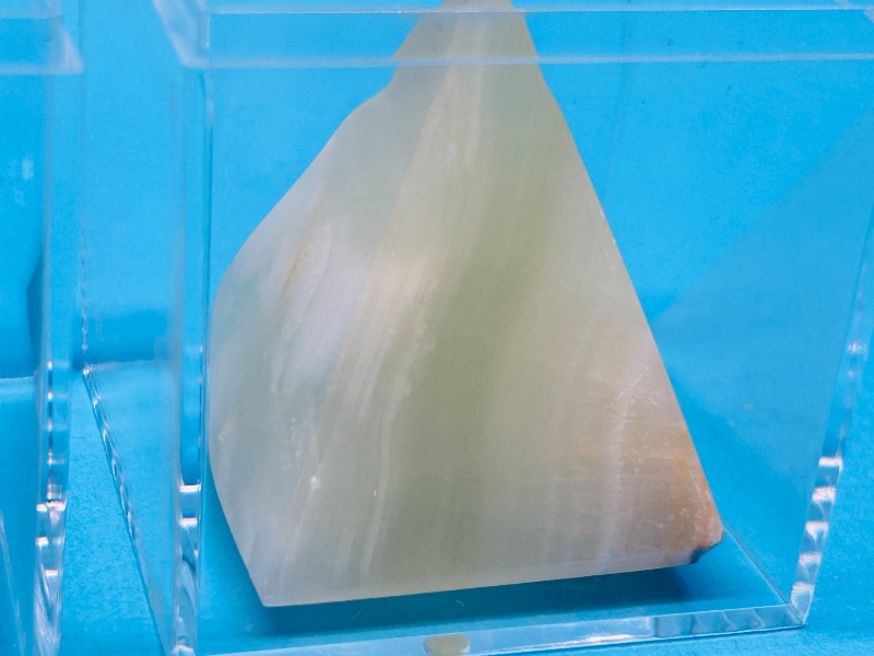 View 3 of 593871…acrylic and onyx stone pyramids in cases 2.5”