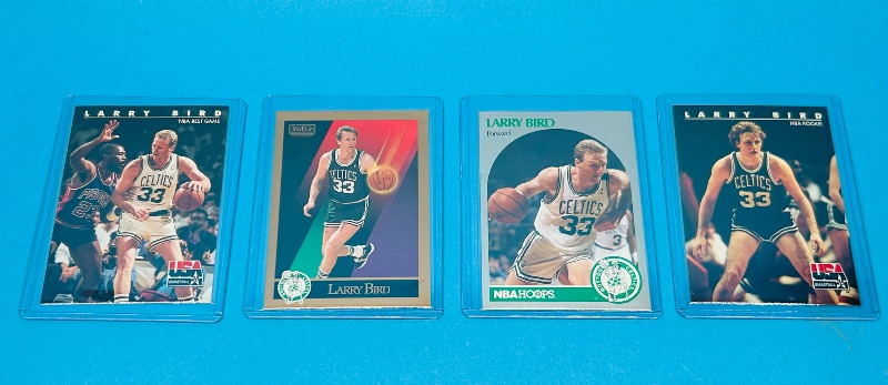 Photo 1 of 593876…4 Larry Bird cards in hard plastic sleeves 