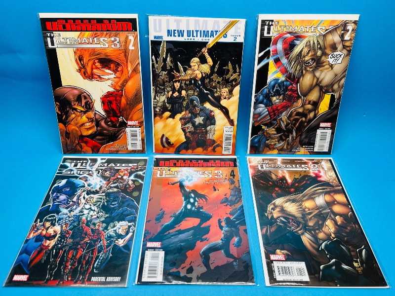 Photo 1 of 593890…6 Ultimates  comics in plastic sleeves 
