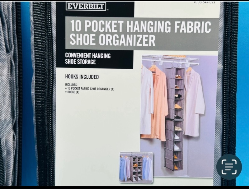 Photo 1 of 593904… Everbuilt 10 pocket hanging fabric shoe organizer 