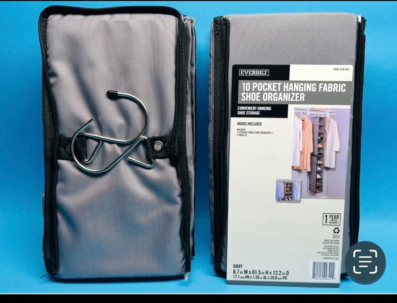 Photo 1 of 593904… Everbuilt 10 pocket hanging fabric shoe organizer 